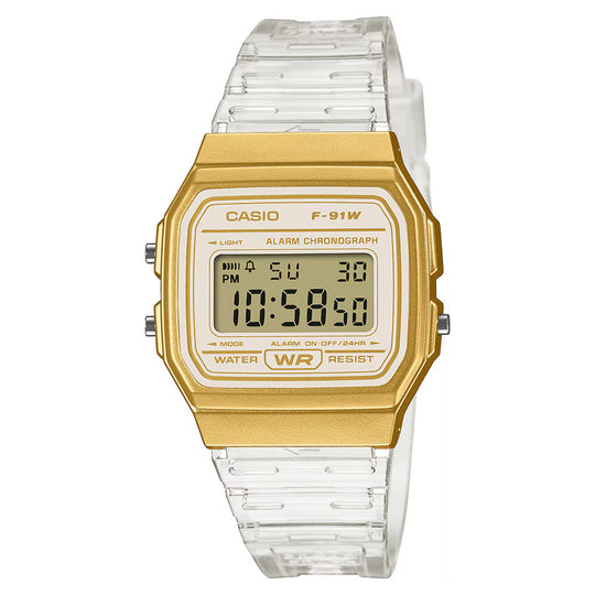 Casio Transparent Unisex Gold Digital Watch