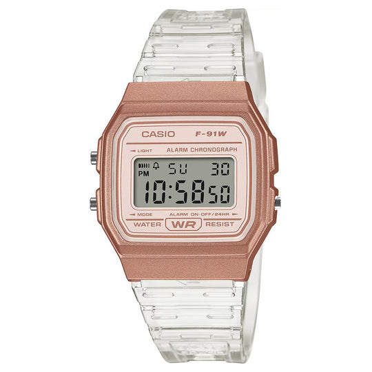 Casio Transparent Unisex Rose Gold Digital Watch