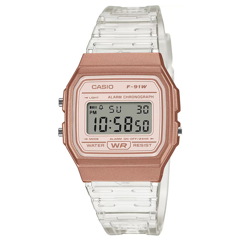 Casio Transparent Unisex Rose Gold Digital Watch