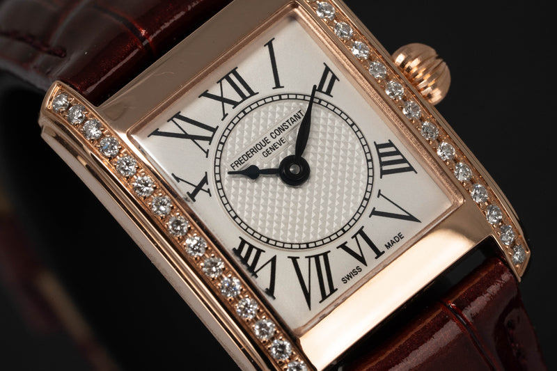 Frederique Constant Watch Ladies Classic Carree Rose Gold PVD FC-200MCD14