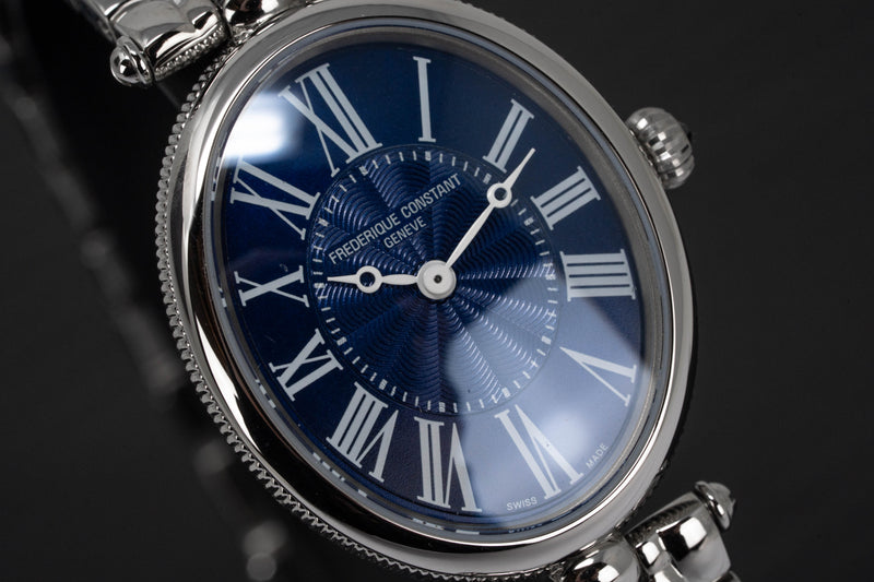 Frederique Constant Watch Ladies Art Deco Stainless Steel Blue FC-200MPN2V6B