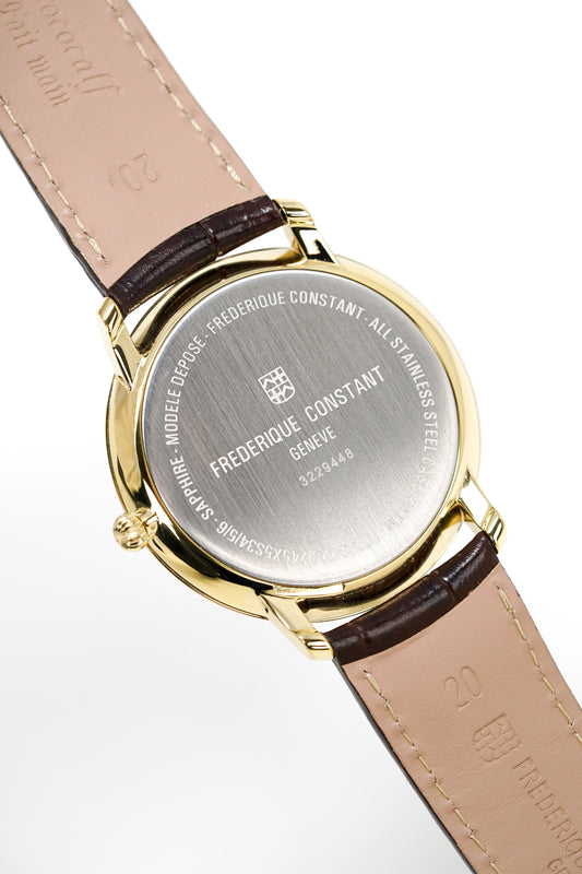 Frederique Constant Slimline Watch Yellow Gold FC-220V5S5