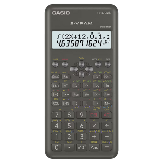 Casio Calculator FX-570MS-2-W 2nd Edition 2-Line Display