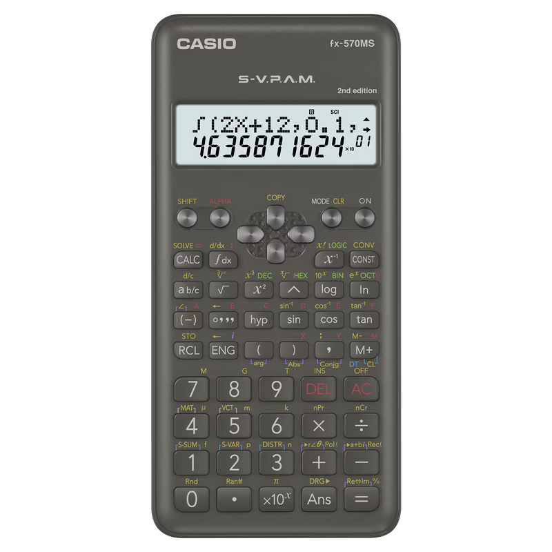 Casio Calculator FX-570MS-2-W 2nd Edition 2-Line Display