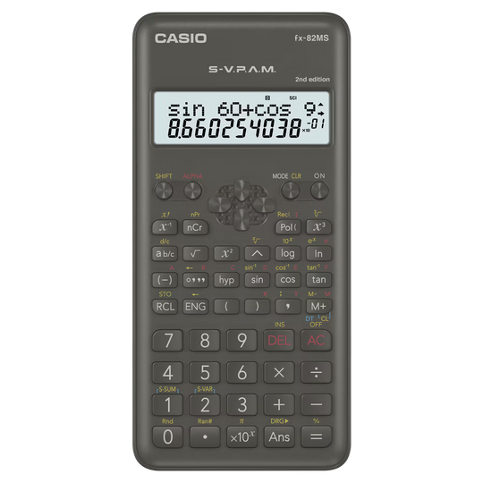 Casio Calculator FX-82MS-2-W 2nd Edition 2-Line Display