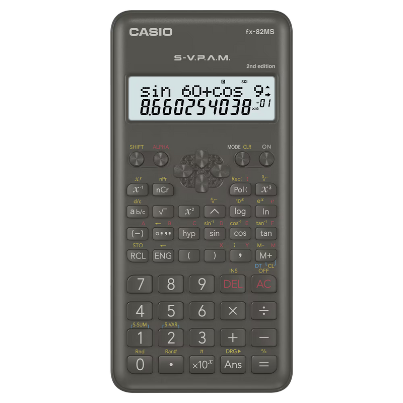 Casio Calculator FX-82MS-2-W 2nd Edition 2-Line Display