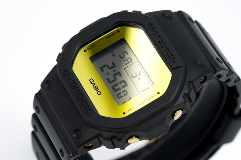 Casio G-Shock Watch Men's Square Metallic Gold Mirror Face DW-5600BBMB