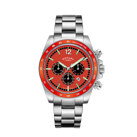Rotary Henley Chrono Men's Orange Watch GB05440/54