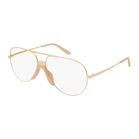 Gucci Unisex Sunglasses Oversized Pilot Gold GG0432S-001 60
