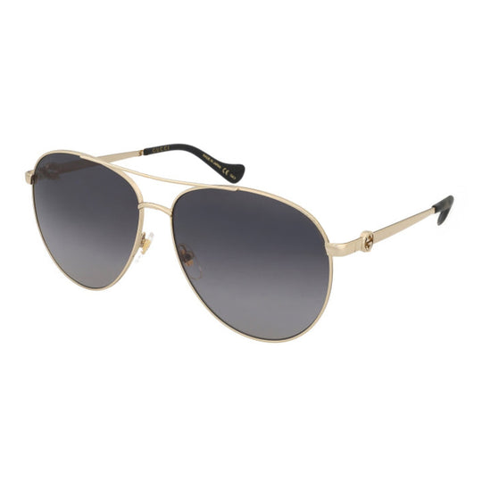 Gucci Women's Sunglasses Oversized Pilot Black Gold GG1088S 001 61