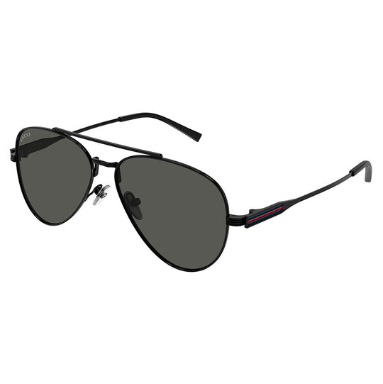 Gucci GG1874S Aviator Sunglasses Black Grey Mirror