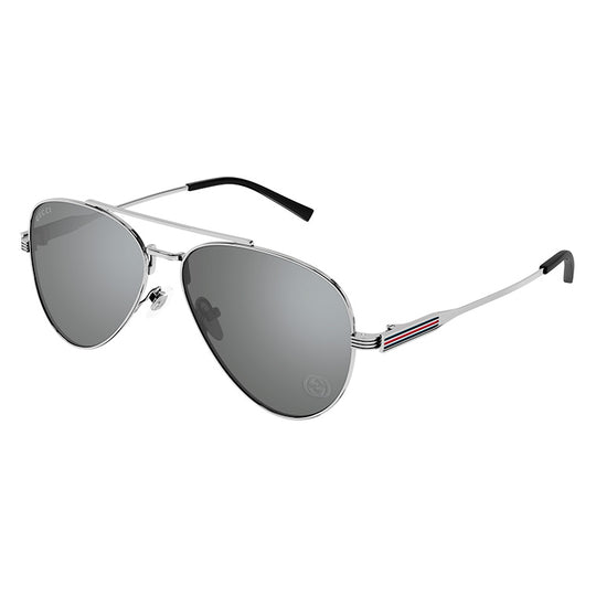 Gucci GG1874S-002 Aviator Grey Silver Mirror Sunglasses