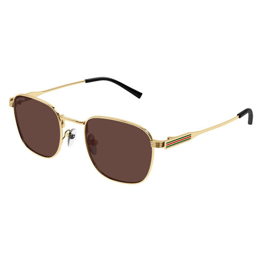 Gucci GG1876S Geometric Pilot Sunglasses Gold Brown