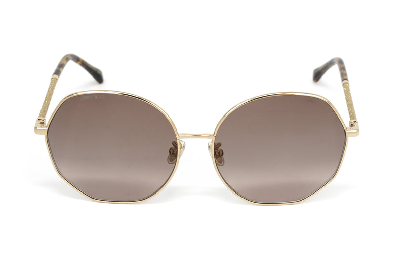 Jimmy Choo Women's Sunglasses Oversized Round Gold/Brown CORAL/G/SK 06J