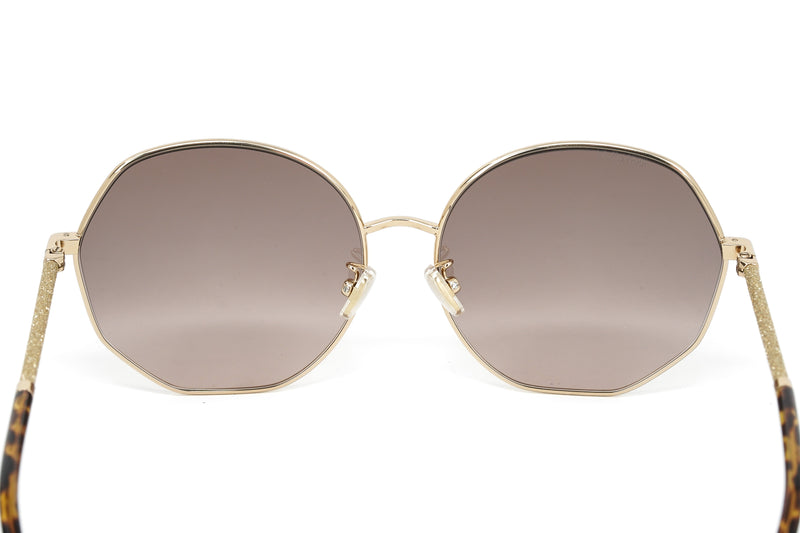 Jimmy Choo Women's Sunglasses Oversized Round Gold/Brown CORAL/G/SK 06J