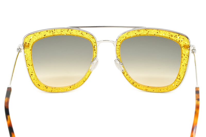 Jimmy Choo Women's Sunglasses Browline Yellow/Grey GLOSSY/S 40G