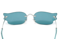 Jimmy Choo Women's Sunglasses Rimless Cat Eye Blue EMBER/S P2M