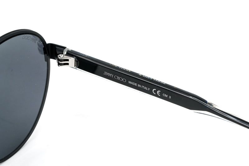 Jimmy Choo Unisex Sunglasses Round Browline Matte Black YANN/S 807