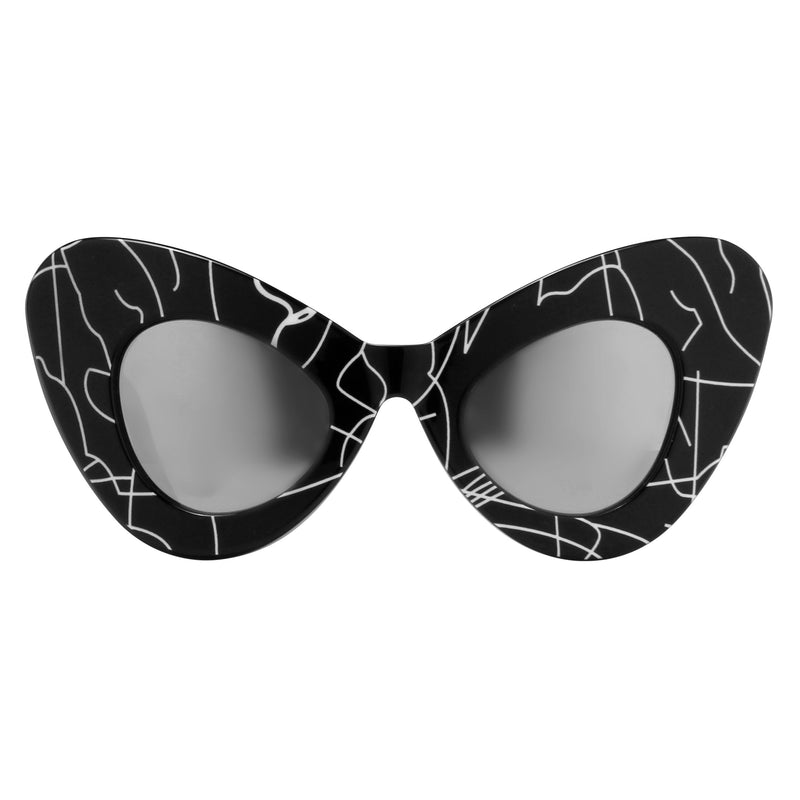 Jeremy Scott x Linda Farrow Black and White Sunglasses JSCATEYEC1SUN