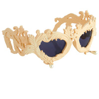 Jeremy Scott Sunglasses Flourish Oversized Cream Grey JS/Flourish