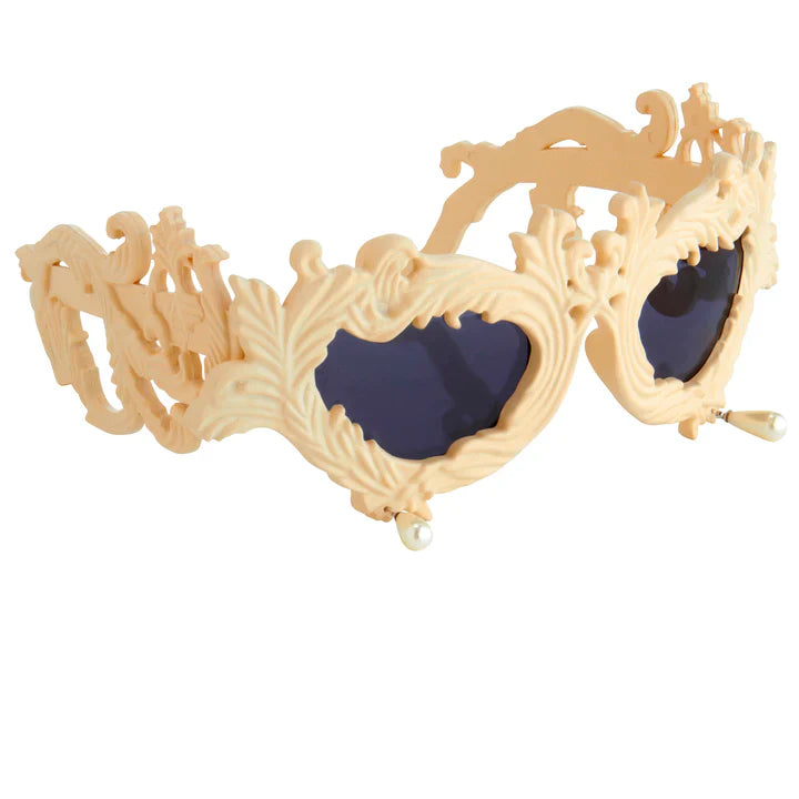 Jeremy Scott Sunglasses Flourish Oversized Cream Grey JS/Flourish