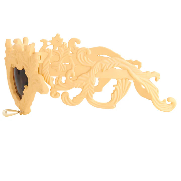 Jeremy Scott Sunglasses Flourish Oversized Cream Grey JS/Flourish