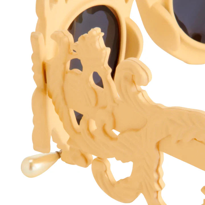 Jeremy Scott Sunglasses Flourish Oversized Cream Grey JS/Flourish