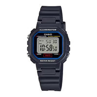 Casio Small Ladies' Black Blue Digital Watch