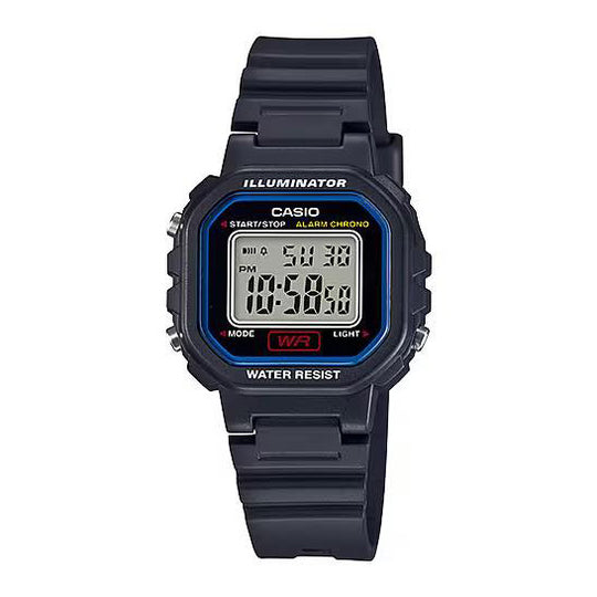 Casio Small Ladies' Black Blue Digital Watch