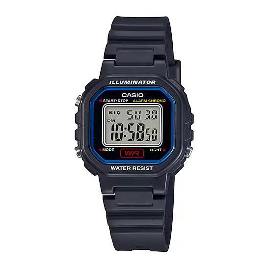 Casio Small Ladies' Black Blue Digital Watch