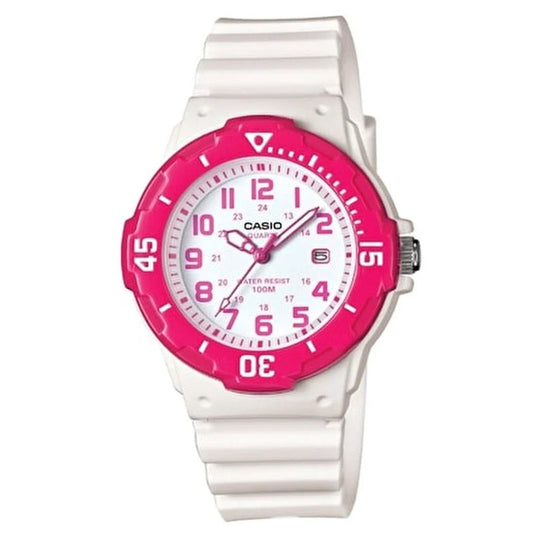 Casio Ladies Watch Analogue White Pink LRW-200H-4BVDF