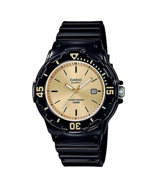 Casio Ladies Watch Analogue Black Gold LRW-200H-9EVDF