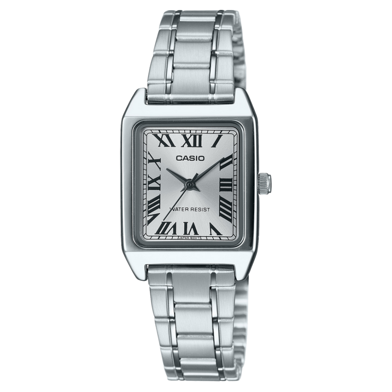 Casio Rectangular Casio Women's Rectangular Silver Stainless Steel Watch | WatchPilot