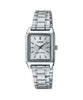 Casio Ladies' Rectangular White Silver Watch LTP-V007D-7EUDF