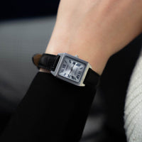 Casio Ladies' Rectangular White Leather Watch LTP-V007L-7B1UDF