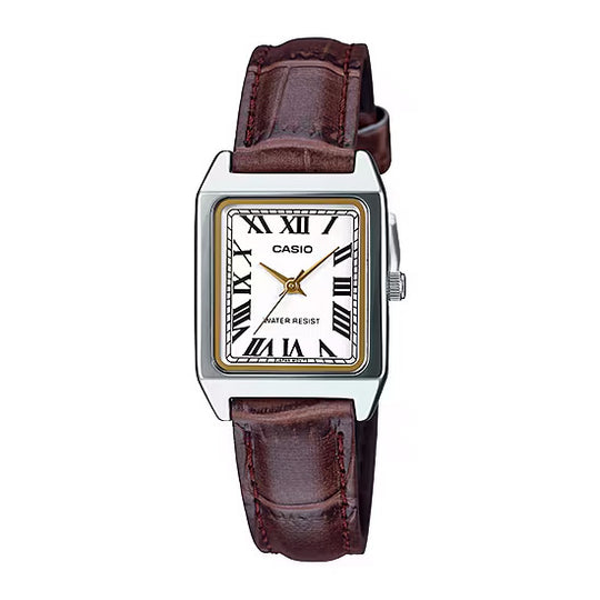 Casio Slim Ladies' Brown Leather Watch LTP-V007L-7B2UDF