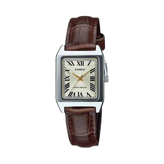 Casio Women's Rectangular Gold Brown Watch LTP-V007L-9BUDF