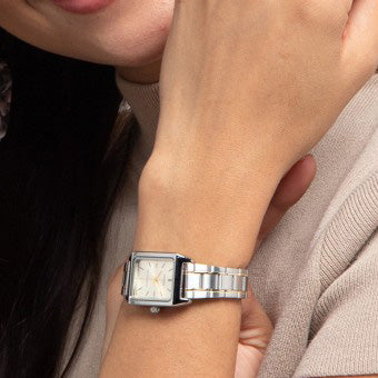 Casio Slim Dress Rectangular Ladies' Two-Tone Gold Watch