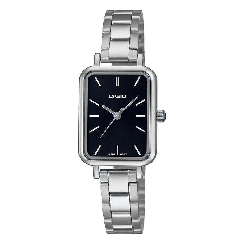 Casio Slim Ladies' Black Rectangular Watch
