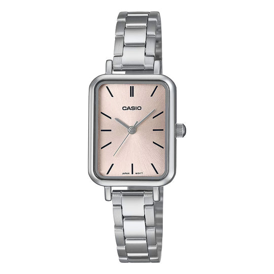 Casio Slim Ladies' Pink Rectangular Watch