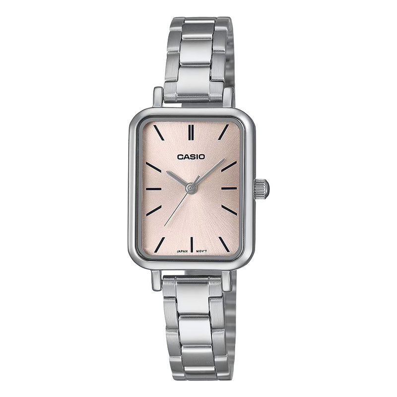 Casio Slim Ladies' Pink Rectangular Watch