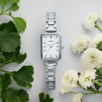 Casio Slim Ladies' White Rectangular Watch