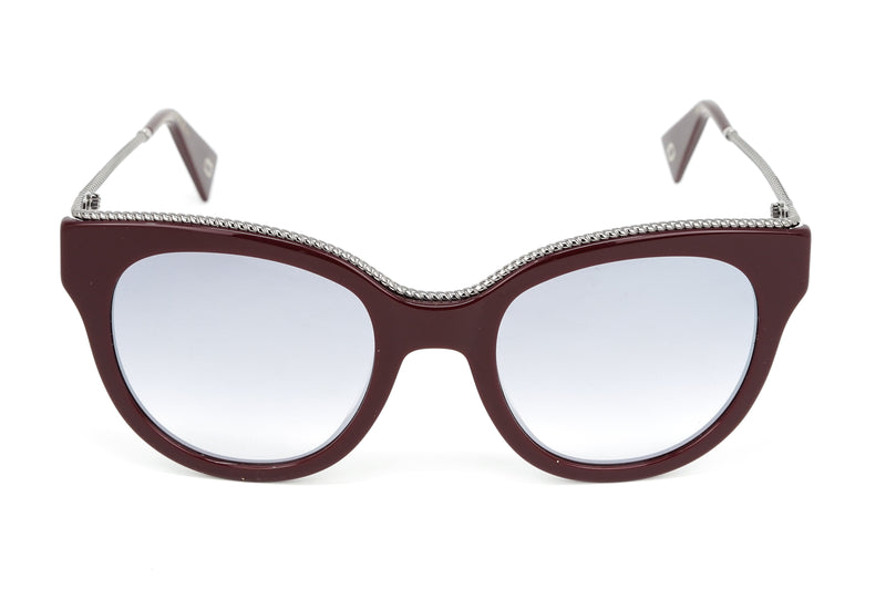 Marc Jacobs Women's Round Sunglasses Dark Red Mirrored Grey MARC 165/S LHF