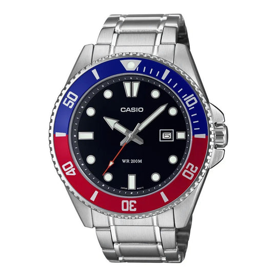Casio Men's Watch Standard Red Blue Bracelet MDV-107D-1A3VDF