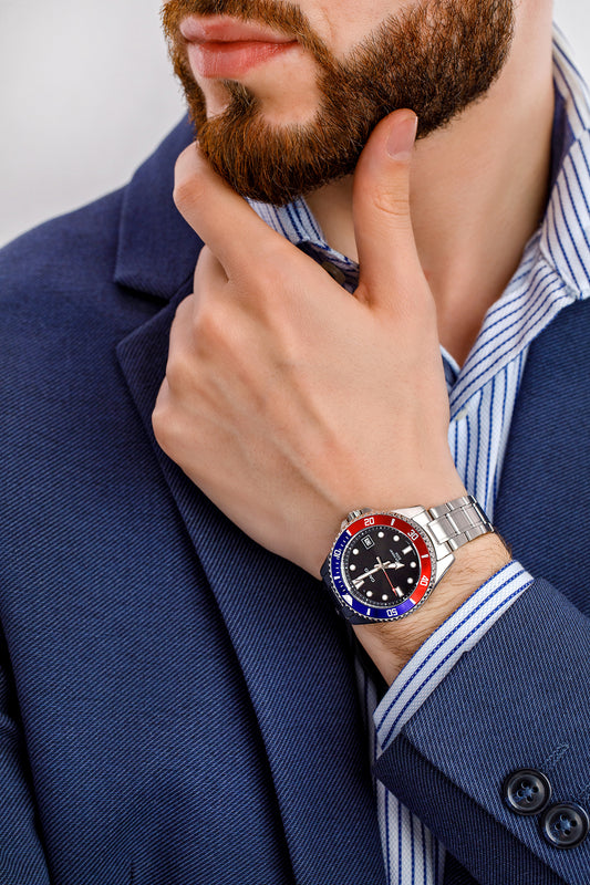 Casio Sporty Pepsi Men's Black Watch
