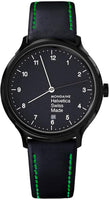 Mondaine Watch Helvetica No1 Black Green MH1.R2221.LB