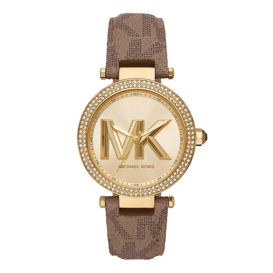 Michael Kors Ladies Watch Parker 39mm Gold Brown MK2973