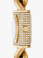 Michael Kors Ladies Gold-Tone Chain Square Watch 25mm MK4711