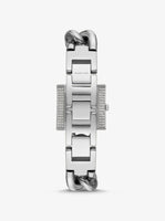 Michael Kors Ladies Silver Tone Chain Square Watch 25mm MK4718