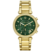 Michael Kors Ladies Chronograph Watch Parker Green Gold MK6263